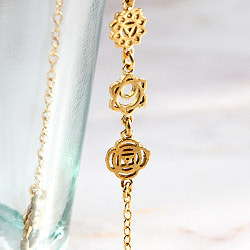 ゴールドカラーのシンプルデザイン　チャクラブレスレット　小 - サブ3