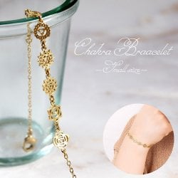 ゴールドカラーのシンプルデザイン　チャクラブレスレット　小