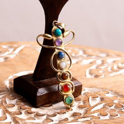 7つの天然石 カドゥケウスのペンダント