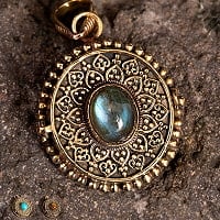 【全7種】天然石の曼荼羅ピルケースペンダント(ID-ACS-475)