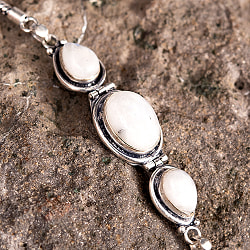 3つの天然石のシルバー ブレスレット - サブ2