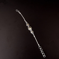 3つの天然石のシルバー ブレスレット - サブ4