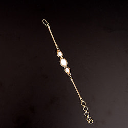 3つの天然石のゴールドブレスレット - サブ4