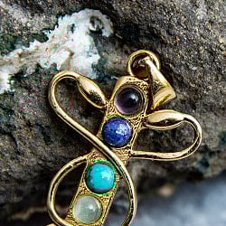 7つの天然石　カドゥケウスのペンダント 小 - サブ2