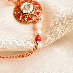 ラーキー - インドの紐ブレスレット　レッド×ピンク　ハート - サブ3