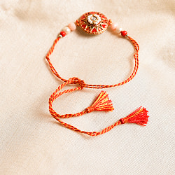 ラーキー - インドの紐ブレスレット　レッド×ピンク　ハート - サブ5