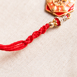 ラーキー - インドの紐ブレスレット　六角形　赤×ピンク - サブ3