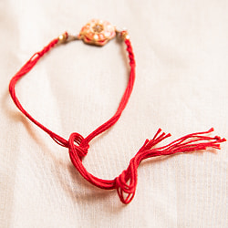 ラーキー - インドの紐ブレスレット　六角形　赤×ピンク - サブ4