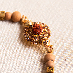 ラーキー - インドの紐ブレスレット　ベージュ×ルドラクシャ - サブ2