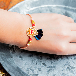 ラーキー - インドの紐ブレスレット　クリシュナの孔雀 - サブ5