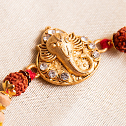 ラーキー - インドの紐ブレスレット　象の顔×ルドラクシャ - サブ2