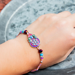 ラーキー - インドの紐ブレスレット　ムガル朝フラワー - サブ5