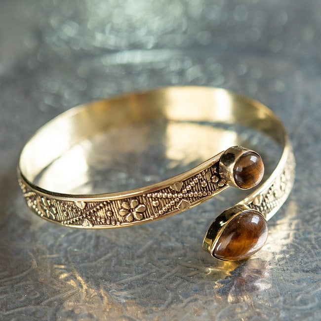 2つの天然石のメタルブレス　ティアドロップ 11 - 