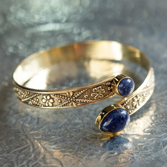 2つの天然石のメタルブレス　ティアドロップ 13 - 