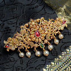インド伝統 テンプルジュエリーのバレッタ ロゼットフラワー - メイン