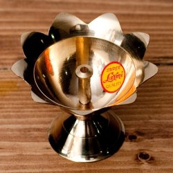 蓮型オイルランプ&香立て(7.5cm)の商品写真