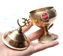 オーンと卍のオイルランプ 【約14cm】 - サブ4