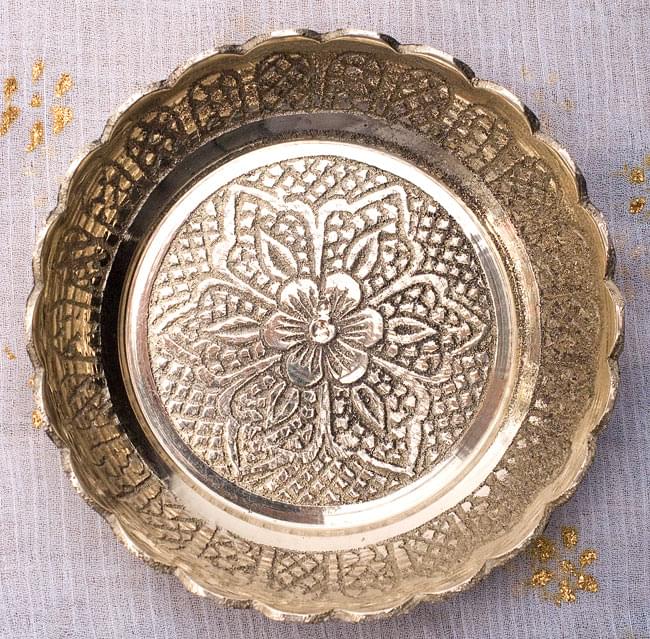 インド風水のプレート(kachwa plate) - 約7.5cm 2 - 美しい紋様の施された皿