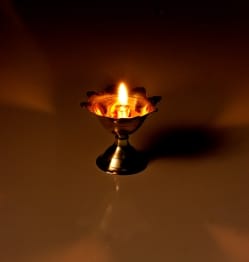 蓮型オイルランプ 香立て 高さ4.5cm - サブ5