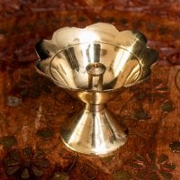 蓮型オイルランプ 香立て 高さ4.5cm(ID-ARTLMP-261)