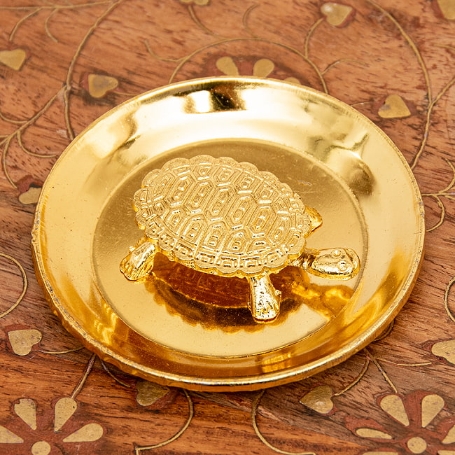 インド風水のプレート（kachwa plate） - 金 3 - カチュワをUPしてみました。なんて愛らしい表情でしょう