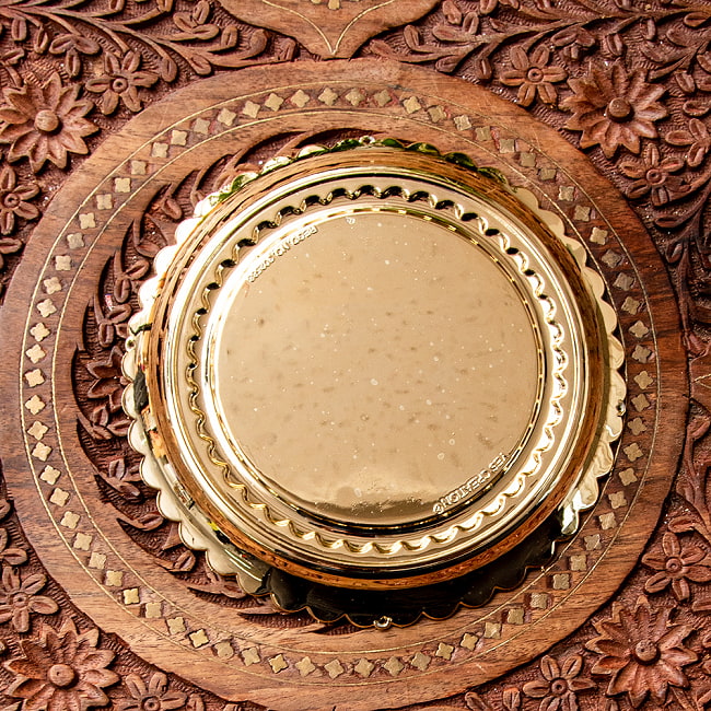 【約14.5cm】インドの礼拝皿 プージャターリー シンプル 6 - 裏面です。