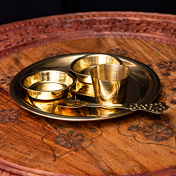 インドの礼拝皿 プージャターリー セット 12cm - サブ3