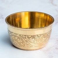 装飾入り 礼拝用 ブラスカトリ ボウル 直径7.8cm(ID-ARTLMP-306)