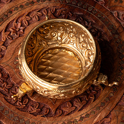 象が支える吉祥ボウル 小物入れ 重厚なブラス製 - サブ4