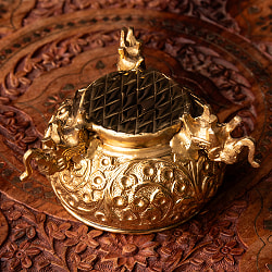 象が支える吉祥ボウル 小物入れ 重厚なブラス製 - サブ5