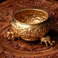 象が支える吉祥ボウル 小物入れ 重厚なブラス製(ID-ARTLMP-311)