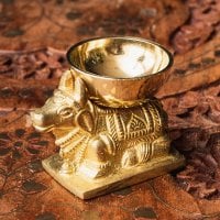 聖牛のオイルランプ ナンディン 高さ4cm(ID-ARTLMP-317)