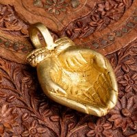 [大感謝祭セール]ブラスのオイルランプ - ラクシュミの手(ID-ARTLMP-321)