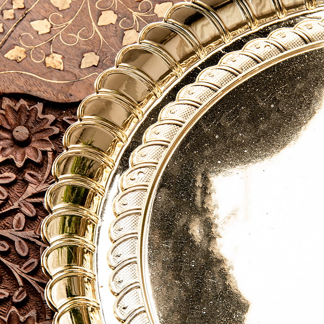 【3個セット】【約26.5cm】インドの礼拝皿 プージャターリー シンプル 4 - つややかな仕上がりです。