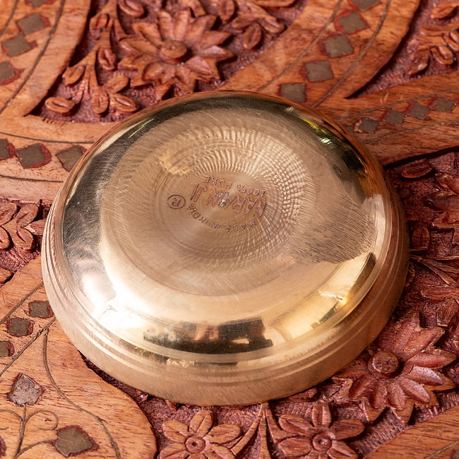 【3個セット】ブラス製 プージャプレート 艷やかな鏡面加工　真鍮　小皿〔直径：約9.5cm〕 5 - 裏面です