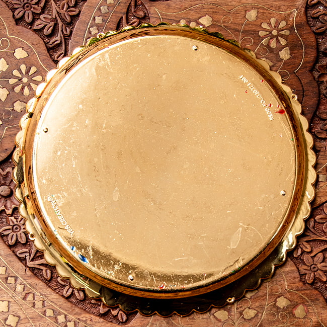 【6個セット】【約19cm】インドの礼拝皿 プージャターリー 孔雀 8 - 裏面です。