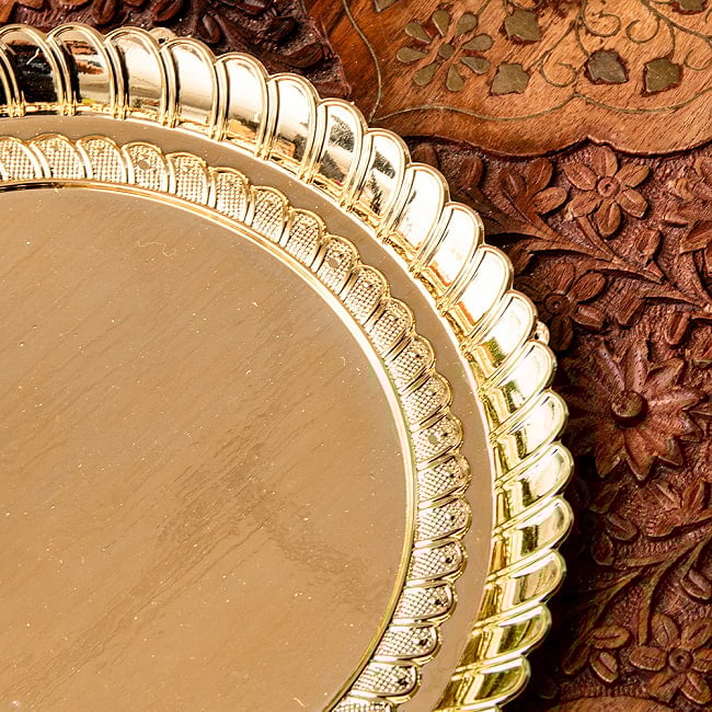 【6個セット】【約20cm】インドの礼拝皿 プージャターリー シンプル 4 - つややかな仕上がりです。