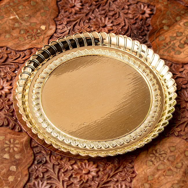 【6個セット】【約20cm】インドの礼拝皿 プージャターリー シンプル 5 - インテリアにもぴったりですね。