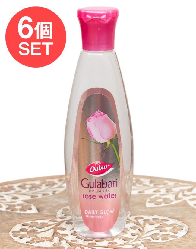 【6個セット】[Dabur]ROSE WATER - ローズ・ウオーター - 120mlの写真1枚目です。セット,ROSE WATER,ローズ・ウオーター,宗教用品,薔薇