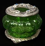 ホワイトメタル装飾　カラーガラス灰皿 - (Green)の商品写真