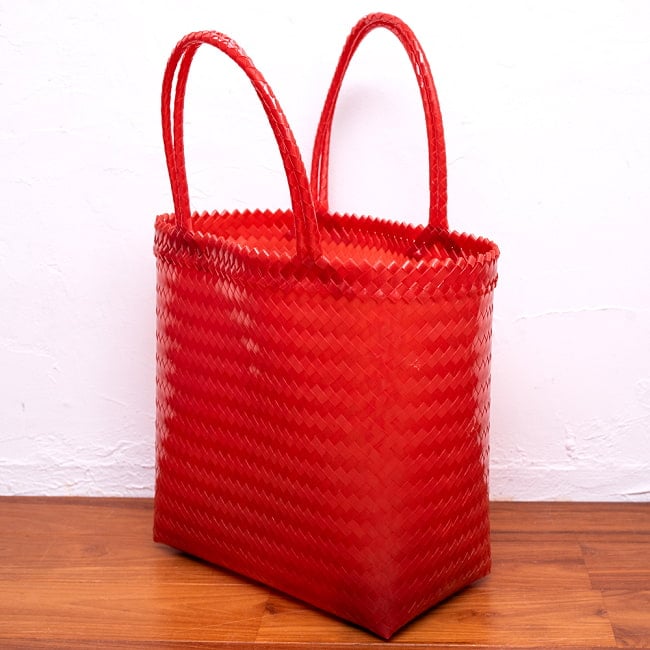 【Lサイズ】ビタミンカラーが可愛いパサールバッグ-36cm×48cm 3 - シンプルな作りで使いやすいです