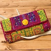 【1点物】カッチ刺繍のクラッチバッグ−ショルダー付き