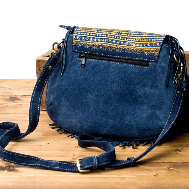 【一点物】アラブのショルダーバッグ-Lサイズ 3 - 同デザインの裏面です。(レザーのカラーは前面と同じです)