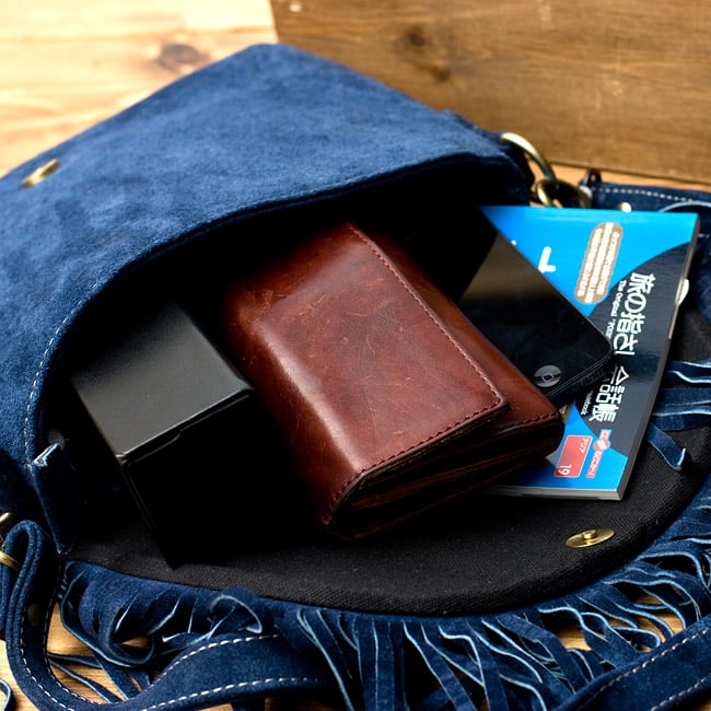 【一点物】アラブのショルダーバッグ-Lサイズ 8 - 小さめの冊子、長財布、携帯、メガネケースが問題なく入ります。