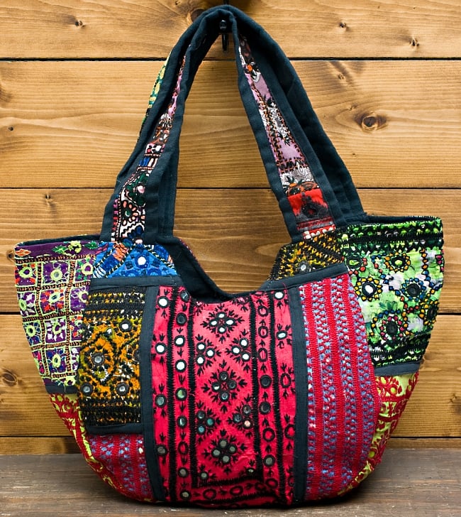 【一点物・アンティーク】アフガニトートバッグ-Mサイズ 3 - 裏側はこの様になっています