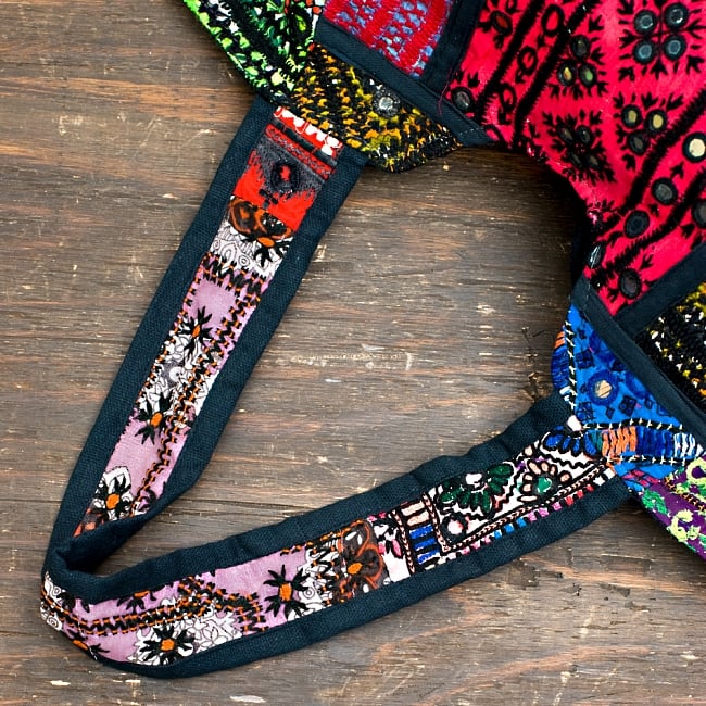 【一点物・アンティーク】アフガニトートバッグ-Mサイズ 8 - 持ち手はこの様になっています