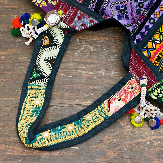 【一点物・アンティーク】アフガニトートバッグ-Mサイズ 9 - もう片方の持ち手はこの様になっています