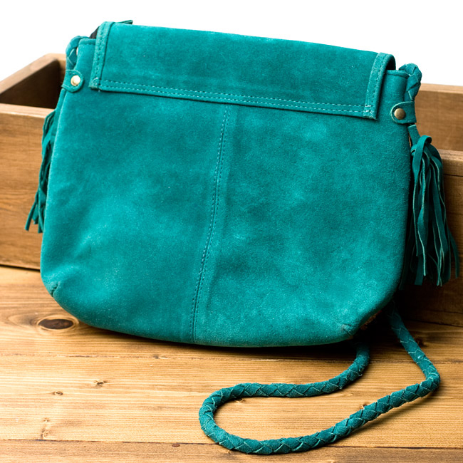 【一点物】アラブのショルダーバッグ-Mサイズの商品写真 3枚目 同デザインの裏面です。(レザーのカラーは前面と同じです)