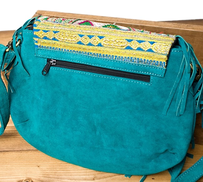 【一点物】アラブのショルダーバッグ-Lサイズ 3 - 同デザインの裏面です。（レザーのカラーは前面と同じです）