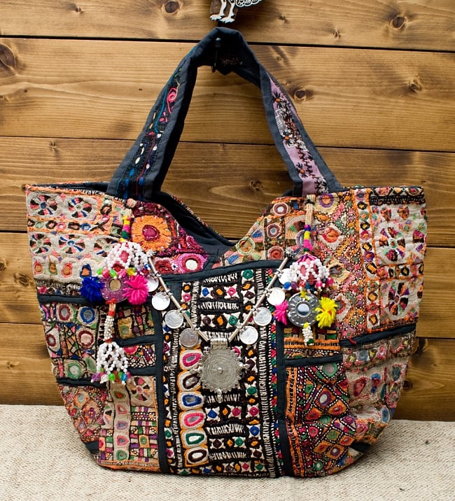 【一点物・アンティーク】アフガニトートバッグ-Lサイズ 2 - 正面から撮影しました